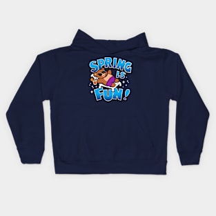 Spring Is Fun Cute Kawaii Bear Chilling On Spring Break Kids Hoodie